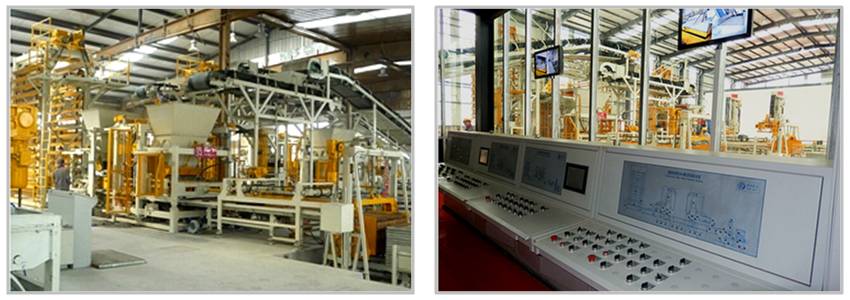 銀馬全自動建筑垃圾制磚機(jī)生產(chǎn)線中央電器控制室圖片